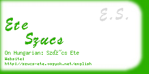 ete szucs business card